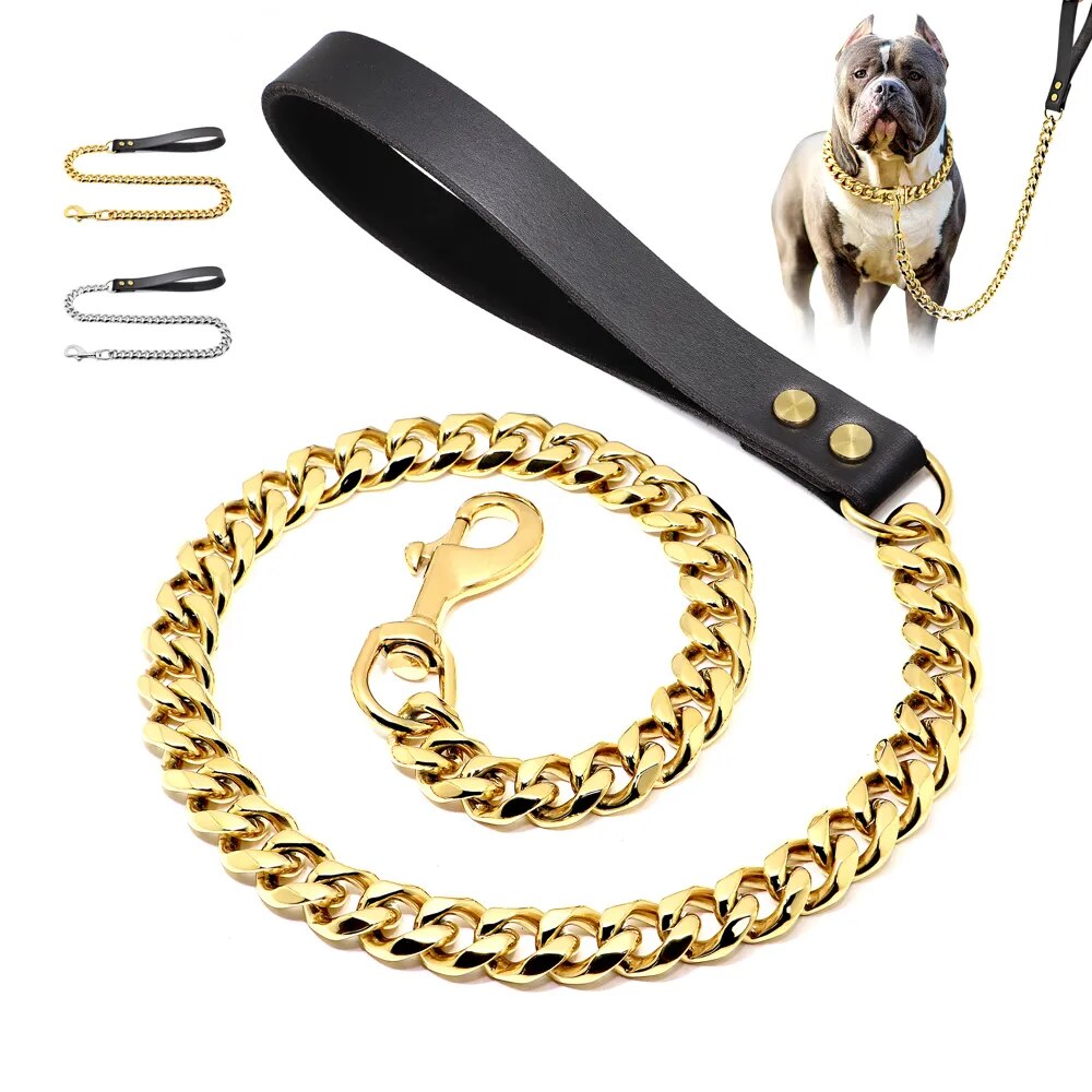 19mm Durable Stainless Steel Dog Chain Leash Training Collar