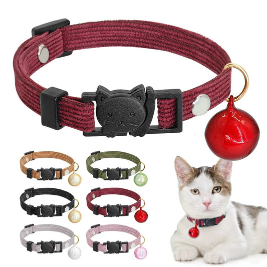 Quick Release Cat Collar With Bell Safety Breakaway Cute Cat Collars