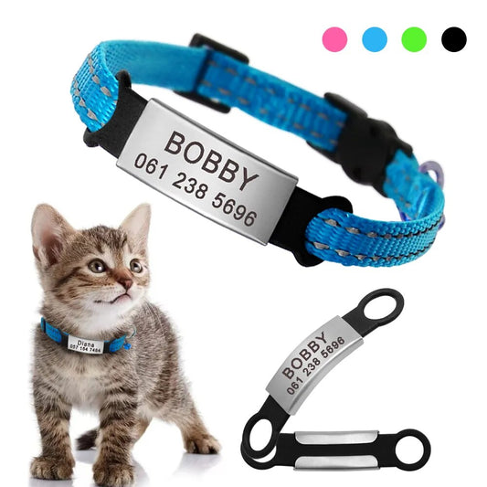 Quick Release Cat Collar Safety Custom Puppy Kitten ID Collars