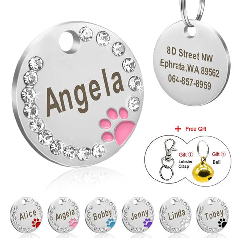 Dog Tag Personalized Pet Puppy Cat ID Tag Engraved Custom Dog Collar Accessories