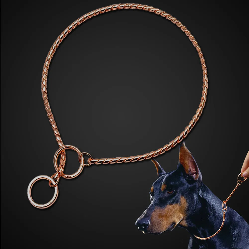 High Quality Dog Choker Snake Chain Dog Training Collar Heavy Metal Pet Slip Choke Collars