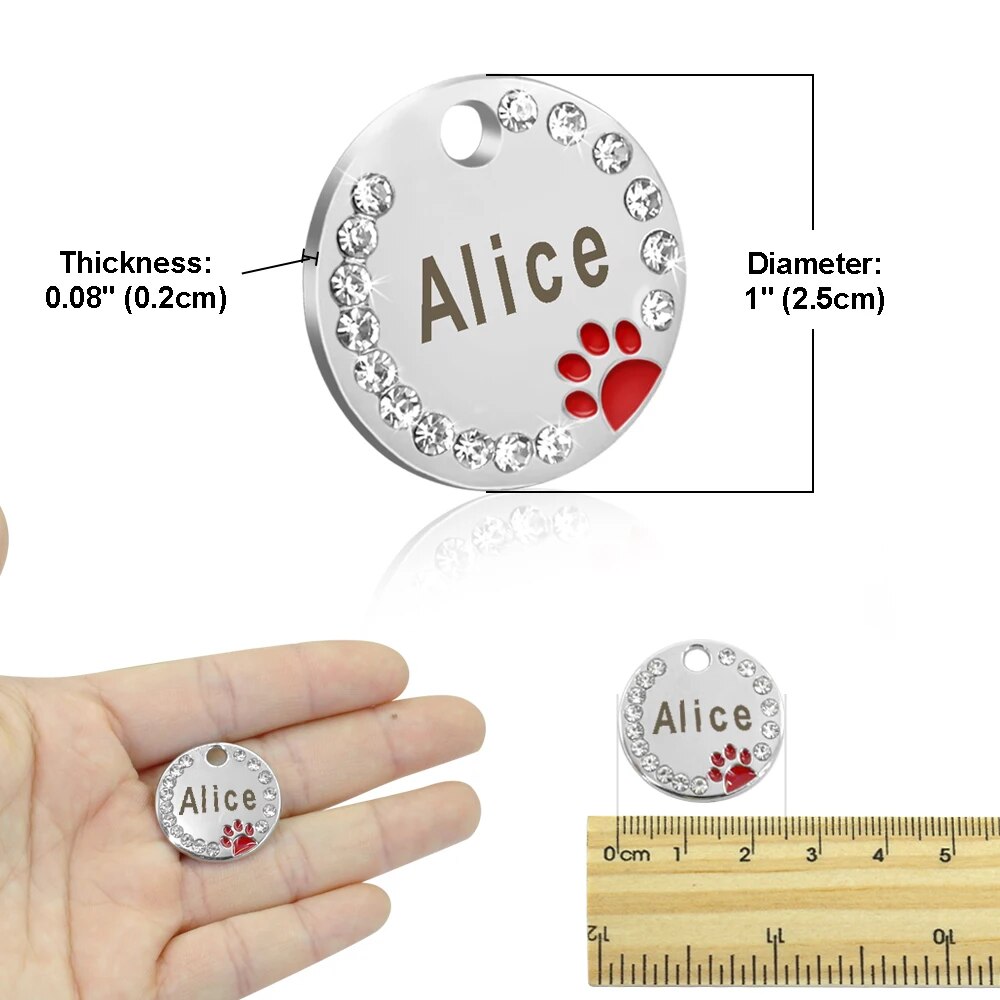 Dog Tag Personalized Pet Puppy Cat ID Tag Engraved Custom Dog Collar Accessories