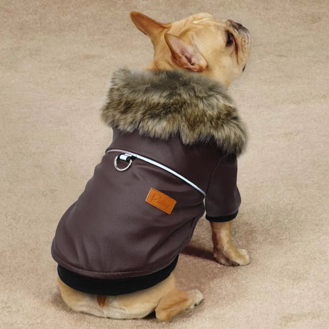 Winter Dog Coat Jacket Waterproof Leather Pet Dog Clothing For Small Medium Large Dogs