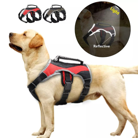 Reflective Nylon Large Dog Harness Mesh Padded Dog Training Vest