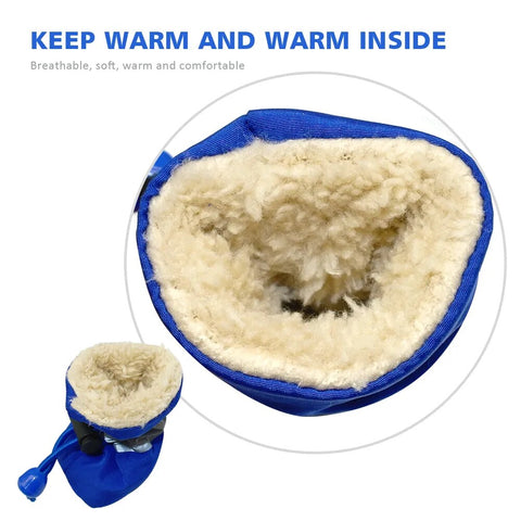 4pcs Waterproof Winter Pet Dog Shoes Anti-slip Rain Snow Boots Footwear Thick Warm For  Small Cats