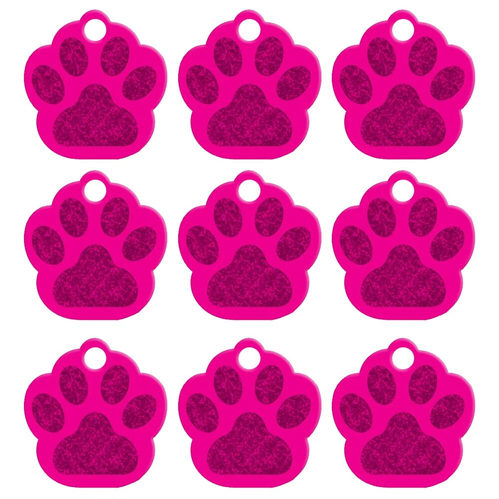 20pcs/lot Dog Paw ID Tag Custom Pet Dog Cat Collar Accessories