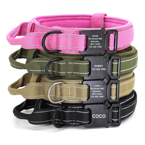 Personalized Military Tactical Dog Collar Custom Nylon Dog Collar Free Engraved