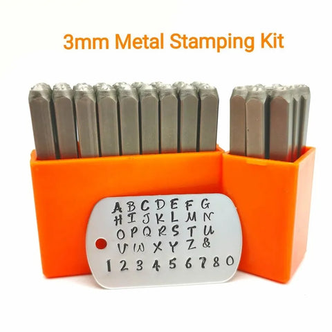 3mm letter number metal stamping set alphabet steel stamps