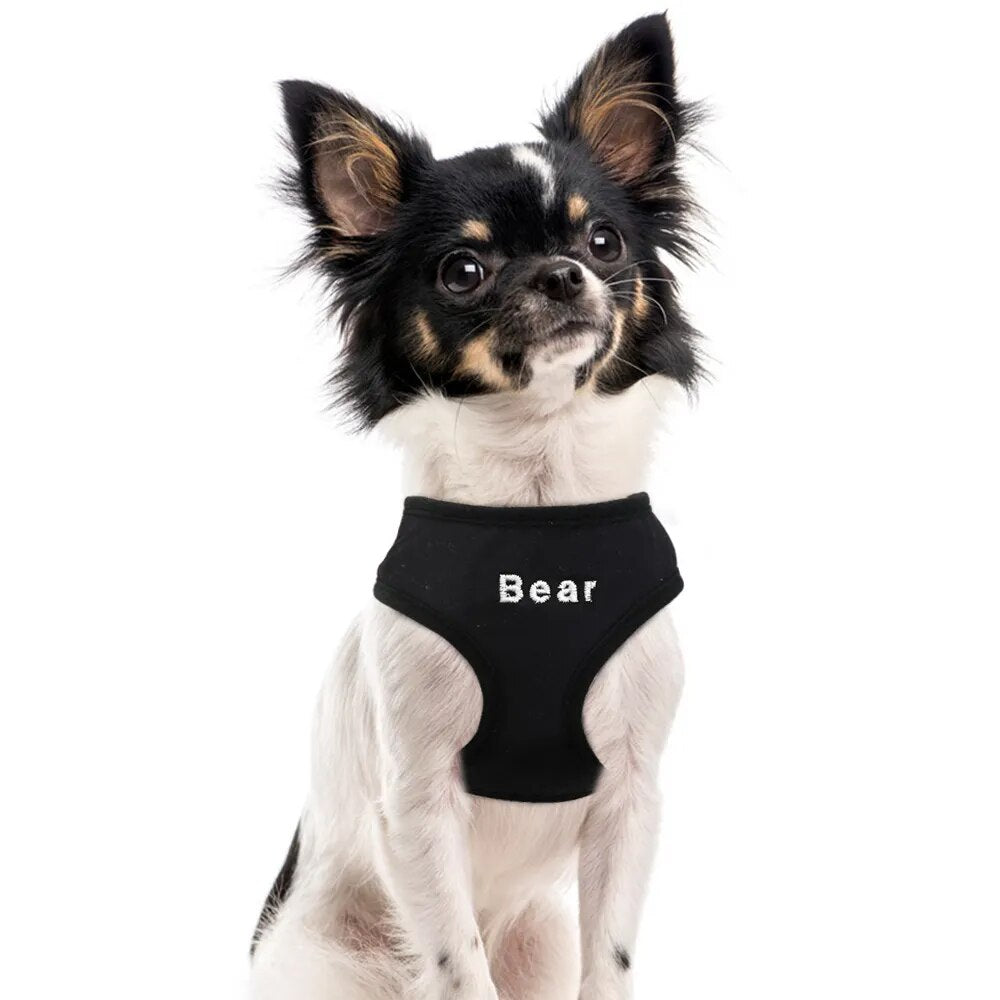Personalized Nylon Dog Cat Harness Adjustable Pet Mesh Vest Soft Puppy Kitten Harnesses