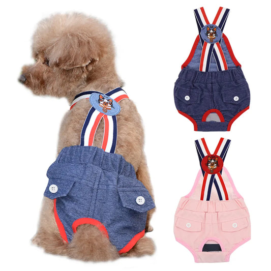 Pet Physiological Pants Washable Female Dog Diaper Sanitary Shorts Panties Dog Clothes