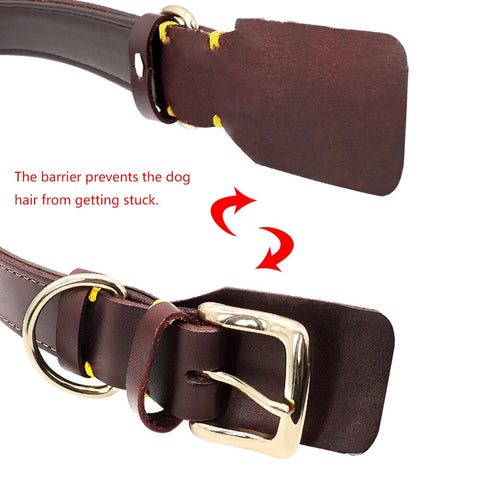 Soft Custom Leather Dog Collar Personalized Pet ID Tag Collar With Handle Engraved Nameplate