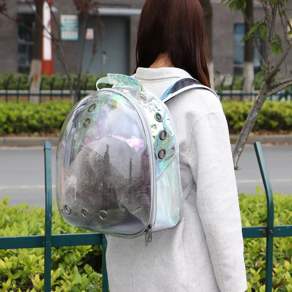 Breathable Dog Cat Carrier Bag Outdoor Pet Shoulder Transport Backpack Portable Travel Transparent Bags