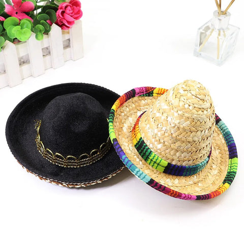 Fashion Pet Dog Hat Outdoor Dog Cat Cowboy Straw Hat For Small Medium Dogs Cats