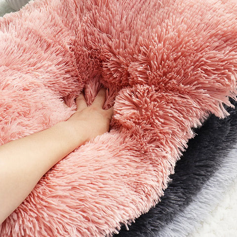 Soft Fleece Pet Dog Bed Mat Long Plush Winter Puppy Cat Bed Blanket Sleeping Cover Mattress