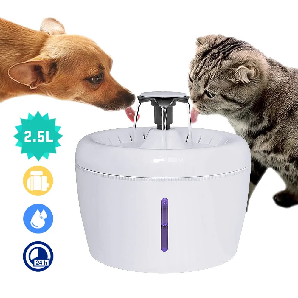 2.5L Automatic Cat Fountain Water Drinking Feeder Bowl Pet Dog Cat Water Dispenser