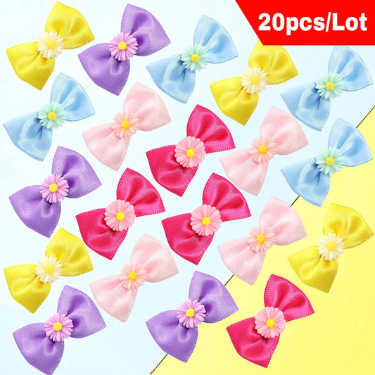 20pcs/lot Christmas Halloween Dog Hair Bows For Puppy Yorkshirk Small Dog Hair Accessories