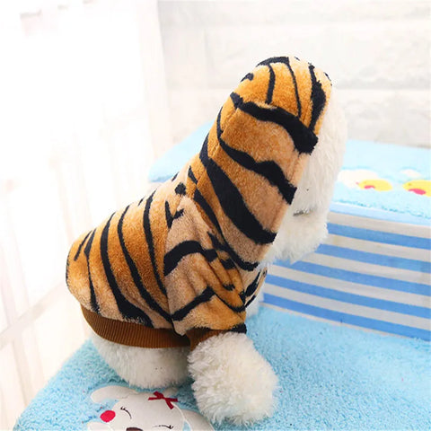 Dog Clothes Fleece Tigers Striped Pet Clothes