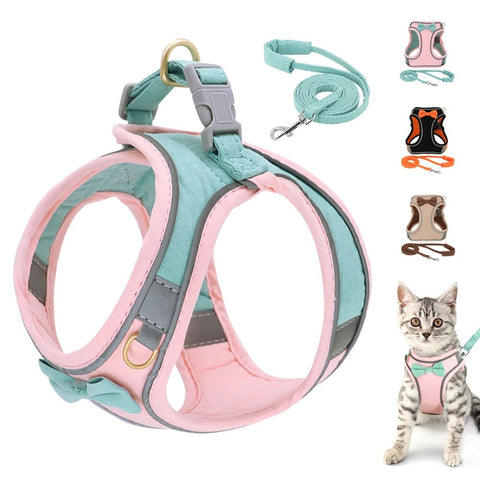 Dog Harness For Small Dogs Cat Adjustable Chihuahua Yorkie Pet Harness Leash Set