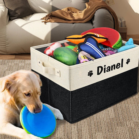 Personalized Dog Toy Basket Pet Dog Accessories Storage Box