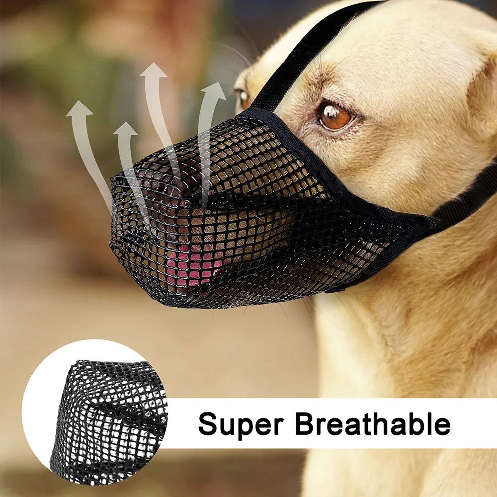 Breathable Nylon Dog Muzzle Small Medium Large Dog Muzzles