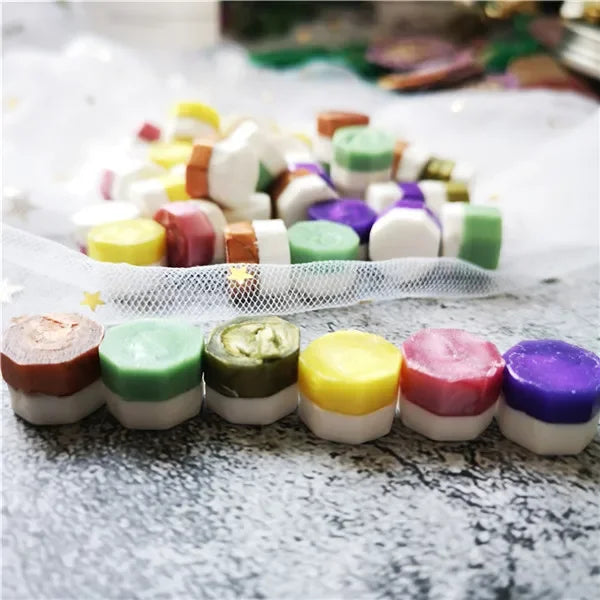 Large 30 pieces Double color Retro Octagon Stamping Sealing Wax