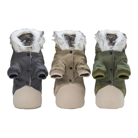 Winter Warm Dog Hoodie Pet Furry Jacket Puppy Cotton Clothes for Small Medium Dogs Coat