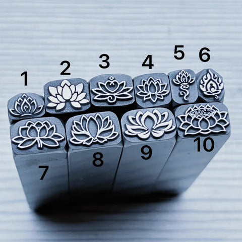 1PC Lotus Flower Pattern Jewelry Stamp Metal Stamping Tool