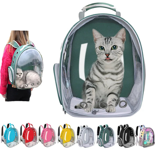 Breathable Dog Cat Carrier Bag Outdoor Pet Shoulder Transport Backpack Portable Travel Transparent Bags