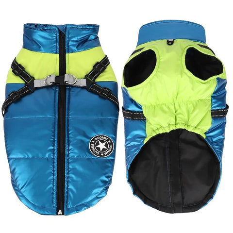 Winter Dog Vest Waterproof Dogs Clothes Jacket Warm Pet Clothing With Reflective Harness