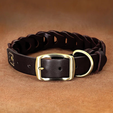 Genuine Leather Dog Accessories Collar For Medium Large Dogs