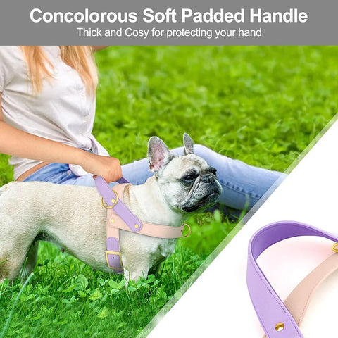 No Pull Dog Harness Soft Padded PU Leather Dog Vest Adjustable Pet Harness