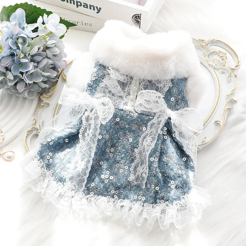 Handmade Tweed Winter Dog Clothes Pet Dress