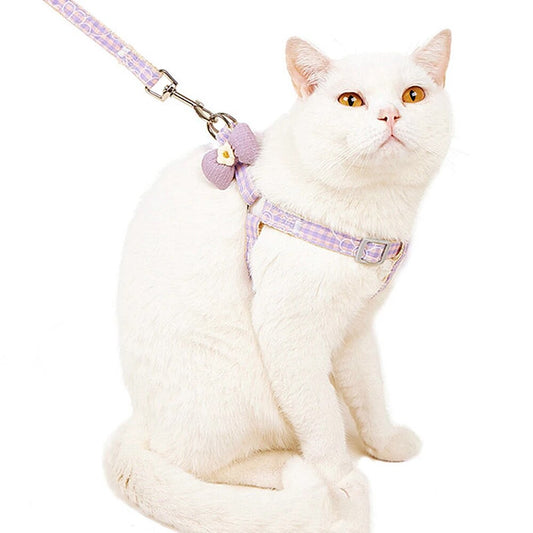 Small Dog Cat Harness Leash Set Cute Bow Tie Puppy Kitten Harness Vest