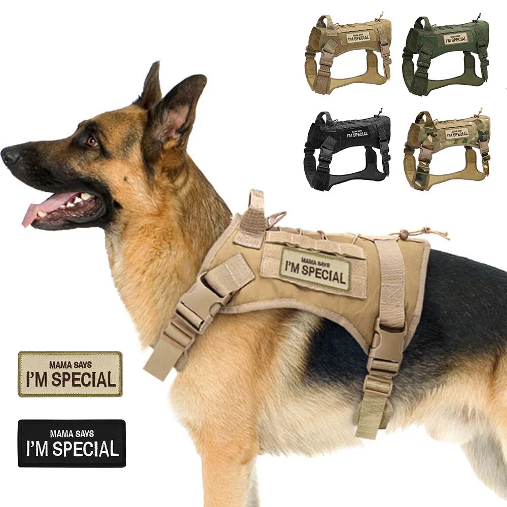 Tactical Military Dog Harness Vest Working Dog Clothes Harness Molle Dog Vest