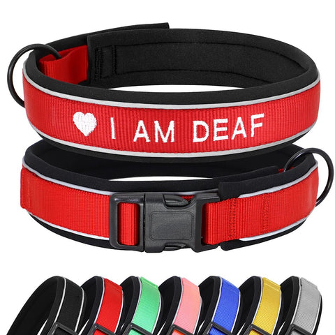 Nylon Dog Collar ID Name Accessories Reflective Embroidered Pet Puppy Collars