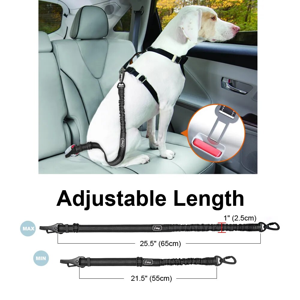 Adjustable Pet Car Seat Belt Lead Leash For Dogs Reflective Nylon Vehicle Seat Belt