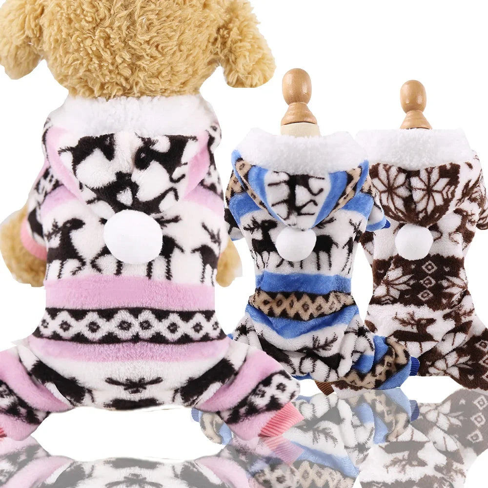 Soft Warm Pet Dog Jumpsuits Clothing for Dogs Pajamas Fleece Pet Dog Clothes