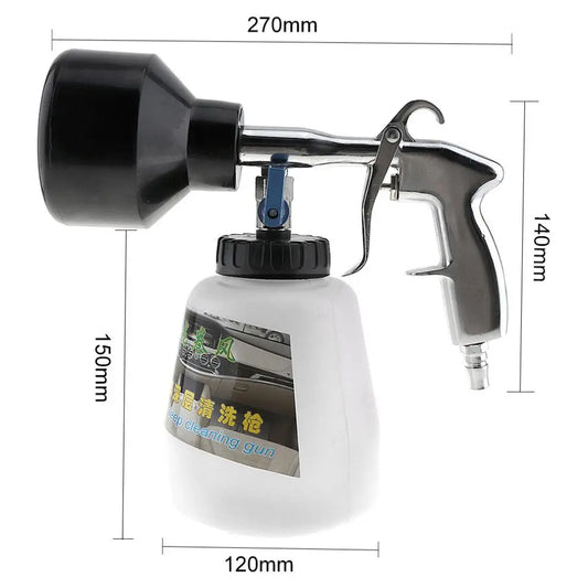 1 Litre Handheld Mini Pneumatic Cleaning Spray Gun with Foam Bottle and Adjustable Press Type Switch