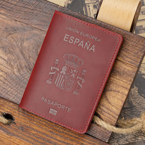 Genuine Leather Passport Cover For Espana Credit Card Holder
