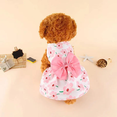 Summer Dog Small Floral Princess Dress Cat Dog Dress Puppy Skirt Wedding Dresses Clothes