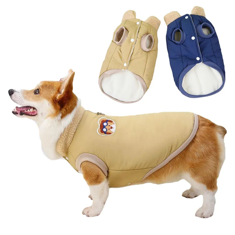 Pet Dog Jacket Vest Winter Warm Dog Clothes for French Bulldog Costume