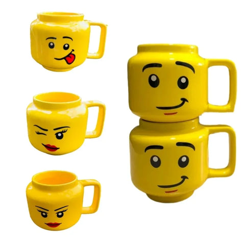 Creative Cartoon Coffee Milk Tea Water Cup Cute Funny Expression Children Milk Breakfast Mug