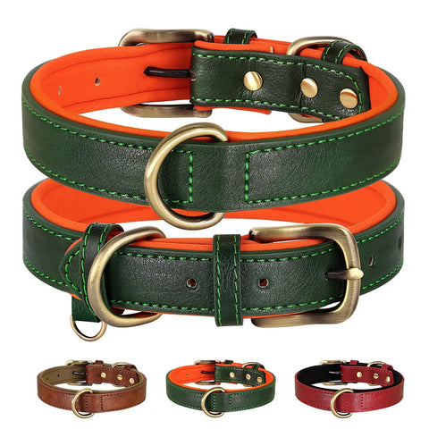 PU Leather Dog Collar Soft Padded Pet Collars Adjustable Dogs Necklace Collar
