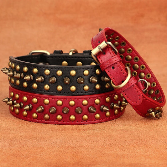 Spiked Studded Dog Collar For Small Medium Dogs Bulldog Adjustable Anti-Bite Dogs Neck Strap