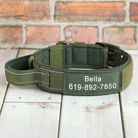 Custom Military Dog Collar Personalized Tactical Nylon Accessories Collar