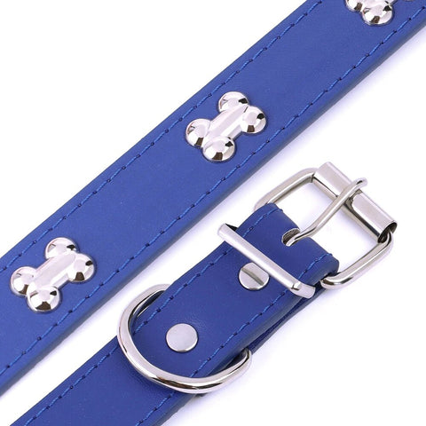 Adjustable Dog Collar Soft Leather Puppy Cat Collars Necklace Cute Bone Accessories