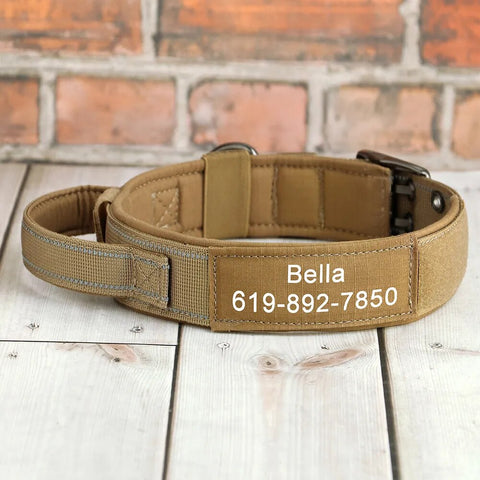 Custom Military Dog Collar Personalized Tactical Nylon Accessories Collar