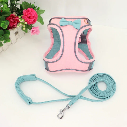 Dog Harness For Small Dogs Cat Adjustable Chihuahua Yorkie Pet Harness Leash Set
