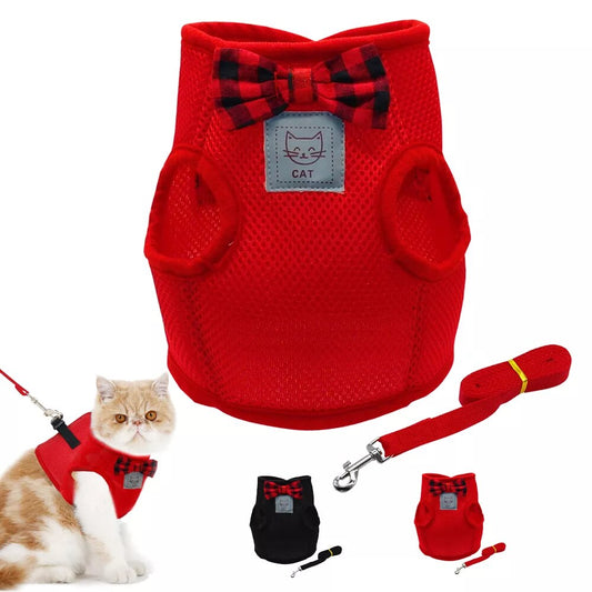 Cute Adjustable Small Cat Dog Harness Leash Set