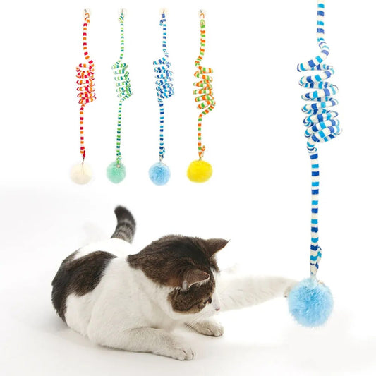 Funny Cat Toy Kitten Cat Scratching Ball Toys Interactive Self-Playing Teaser Wand Toy